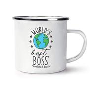 World's Best Boss Retro Enamel Mug Cup
