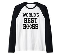 Worlds Best Boss Soccer Coach Team Leader Manager Raglan Baseball Tee