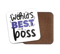World's Best Boss Square Coaster - Manager Fan Hobby Work Job Greatest Birthday Men Women Friend Kitchen Drink #82740