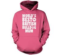 World's Best British Bulldog Mum Unisex Hoodie - Pink Large