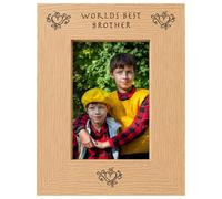 Worlds Best Brother 6x4 Oak Effect Photo Picture Frame Keepsake Gift