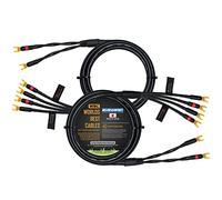 WORLDS BEST CABLES 1.5 Meter - Canare 4S11 - Audiophile Grade - HiFi Star-Quad Bi-Wire Speaker Cable Pair with Eminence Gold Spade Connectors