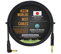 WORLDS BEST CABLES 1.5 Meter - Guitar Bass Instrument Cable CUSTOM MADE using Mogami 2524 wire and Neutrik NP2RX-B & NP2X-B ¼ Inch (6.35mm) Gold TS Connectors