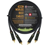 WORLDS BEST CABLES 1 Meter RCA Cable Pair - Gotham GAC-1 Ultra Pro - Low-Cap (21pF/ft) Audio Interconnect Cable with Eminence Gold Locking RCA Connectors