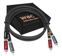 WORLDS BEST CABLES 1 Meter ULTIMATE - 18 AWG - Ultra-Pure OFC - Ultra-Low-Capacitance (15pF/ft) - Premium Audiophile RCA Cable Pair with Silver-plated Pure-Copper RCA Plugs & Carbon Tweed Jacket