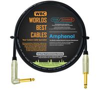WORLDS BEST CABLES 1 Meter - Van Damme Pro Classic XKE Guitar & Bass Patch Cable - Ultra-Flexible, Multi-Shielded with Amphenol ACPM-RN-AU & ACPM-GN-AU M-Series Angled & Straight Gold TS Plugs