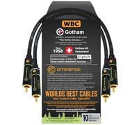 WORLDS BEST CABLES 15 CM RCA Cable Pair - Gotham GAC-1 Ultra Pro - Low-Cap (21pF/ft) Audio Interconnect Cable with Eminence Gold Locking RCA Connectors