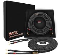 WORLDS BEST CABLES 15 Foot Ultimate - 12 AWG - Ultra-Pure OFC - Premium Audiophile HiFi Speaker Cable Pair with Eminence Gold Banana Plugs & Carbon Tweed Jacket