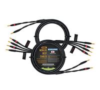 WORLDS BEST CABLES - 2.5 Meter - Canare 4S11 - Audiophile Grade - HiFi Star-Quad Bi-Wire Speaker Cable Pair with Eminence Gold Banana Connectors