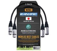 WORLDS BEST CABLES 2 Units - 1.5 Foot - Quad Balanced Microphone Cable Custom Made Using Canare L-4E6S Wire and Neutrik Silver NC3MXX Male & NC3FXX Female XLR Plugs