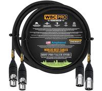 WORLDS BEST CABLES 2 Units - 1.5 Meter - WBC-PRO-QUAD Ultra-Silent Ultra-Flexible Balanced Star-Quad Cable with Amphenol Male & Female XLR Plugs & Black Tweed Jacket
