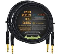 WORLDS BEST CABLES 2 Units - 3 Meter - Van Damme Tour Grade Classic XKE Microphone - Premium Silver-Plated OFC Balanced TRS Patch Cable with Eminence E502 6.35mm Gold TRS Stereo Connectors