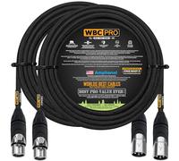 WORLDS BEST CABLES 2 Units - 6 Meter - WBC-PRO-QUAD Ultra-Silent Ultra-Flexible Balanced Star-Quad Cable with Amphenol Male & Female XLR Plugs & Black Tweed Jacket