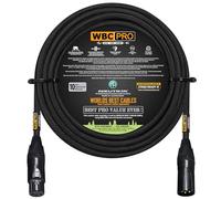 WORLDS BEST CABLES 25 Foot - WBC-PRO-Quad Ultra-Silent Ultra-Flexible Balanced Star-Quad Cable with Neutrik Male & Female XLR Plugs & Black Tweed Jacket
