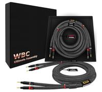 WORLDS BEST CABLES 3.5 Meter ULTIMATE - 9 AWG - Ultra-Pure OFC - Premium Audiophile HiFi Speaker Cable Pair with Eminence Gold Banana Plugs & Carbon Tweed Jacket