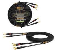 WORLDS BEST CABLES 3.5 Metre WBC-GOLD-LOCAP-SPKR-10 AWG - Low-Capacitance - Low-Inductance - High Purity OFC - Audiophile HiFi Speaker Cable Pair with Eminence Gold Banana (x2) & Spade (x2) Plugs