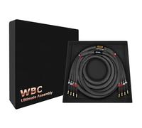 WORLDS BEST CABLES 3 Foot Ultimate - 12 AWG - Ultra-Pure OFC - Premium Audiophile HiFi Single Bi-Amp Speaker Cable for Center Channel with Eminence Gold Banana Plugs & Carbon Tweed Jacket