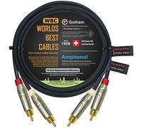 WORLDS BEST CABLES 3 Meter RCA Cable Pair - Gotham GAC-4/1 (Black) Star-Quad Balanced Audio Interconnect Cable with Amphenol ACPR Die-Cast, Gold Plated RCA Connectors - Directional