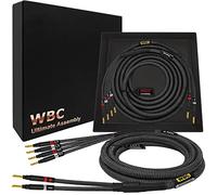 WORLDS BEST CABLES 3 Meter ULTIMATE - 9 AWG - Ultra-Pure OFC - Premium Audiophile HiFi Bi-Wire Speaker Cable Pair with Eminence Gold Banana Plugs & Carbon Tweed Jacket