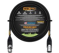 WORLDS BEST CABLES 3 Meter - WBC-PRO-QUAD Ultra-Silent Ultra-Flexible Balanced Star-Quad Cable with Amphenol Male & Female XLR Plugs & Black Tweed Jacket
