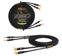 WORLDS BEST CABLES 3 Metre WBC-GOLD-LOCAP-SPKR-12 AWG - Low-Capacitance - Low-Inductance - High Purity OFC - Audiophile HiFi Speaker Cable Pair with Eminence Gold Banana (x2) & Spade (x2) Plugs