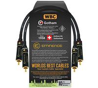 WORLDS BEST CABLES 30 CM RCA Cable Pair - Gotham GAC-1 Ultra Pro - Low-Cap (21pF/ft) Audio Interconnect Cable with Eminence Gold Locking RCA Connectors