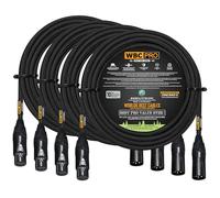 WORLDS BEST CABLES 4 Units - 25 Foot - WBC-PRO-Quad Ultra-Silent Ultra-Flexible Balanced Star-Quad Cable with Neutrik Male & Female XLR Plugs & Black Tweed Jacket