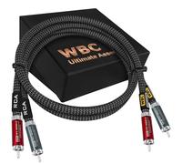 WORLDS BEST CABLES 5 Foot Ultimate - 18 AWG - Ultra-Pure OFC - Ultra-Low-Capacitance (15pF/ft) - Premium Audiophile RCA Cable Pair with Silver-Plated Pure-Copper RCA Plugs & Carbon Tweed Jacket