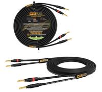WORLDS BEST CABLES 6 Foot WBC-GOLD-LOCAP-SPKR-10 AWG - Low-Capacitance - Low-Inductance - High Purity OFC - Audiophile HiFi Speaker Cable Pair with Eminence Gold Banana Plugs