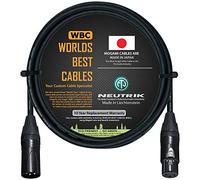 WORLDS BEST CABLES 75 CM - Balanced Microphone Cable CUSTOM MADE using Mogami 2549 (Black) wire and Neutrik NC3MXX-B & NC3FXX-B Gold XLR Plugs