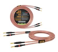 WORLDS BEST CABLES Van Damme 2 x 6.00 mm2 (2x 10AWG) - 3 Meter - 99.99% UP-LCOFC Figure-8 Audiophile Hi-Fi Speaker Cable Pair w/Eminence Gold Plated Banana Plugs