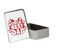 World's Best Dad, Best Dad Gifts, Father's Day Gift, Metal Tin Storage Box, Biscuit, Chocolate,Tin, Emergency Stuff Tin. (Rectangular)