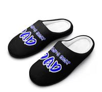 World's Best Dad Men's Cotton Slippers Indoor House Shoes Warm Gift for Travel Bedroom Hotel 7-8(40-41)