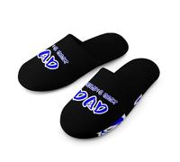 World's Best Dad Men's Cozy House Slippers Winter Warm Shoes with Anti-Slip Sole for Travel Indoor Outdoor