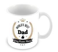 World's Best Dad Personalised Mug Gift - Customise Cup with Name - Gold