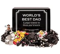 Worlds Best Dad - Retro Liquorice Hamper (Classic Black Hamper With World's Best Dad Branding & Gift Label) by Treasure Island Sweets