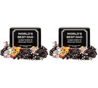 Worlds Best Dad - Retro Liquorice Hamper (Classic Black Hamper With World's Best Dad Branding & Gift Label) by Treasure Island Sweets (Pack of 2)