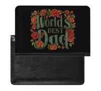 World's Best Dad Roses Passport Holder Cover Wallet Travel Leather Passport Case for Women Men
