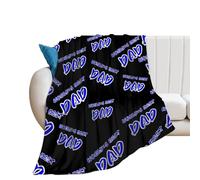 World's Best Dad Soft Flannel Blanket Cozy Bedding Throw Travel Lightweight Bed Blankets Warm Plush Throws