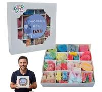 World's Best Dad Sour Pick N Mix Sweets Gift Box 500g - Father's Day Sweet Hamper, Birthday Gift for Dad, I Love You Candy Selection, Christmas gif, Assorted Sour Gummies