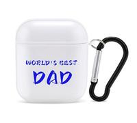 World's Best Dad Stylish Printed Bluetooth Headset Protective Cover Compatible with AirPods 1/2 with Buckle