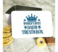 World's Best Dad Treat Box Rectangle Personalised Treat Tin Personalised Gift | Custom Gift | Personalized Tin | Cake, Biscuit & Treat Tins | Gift For Her | Gift For Him