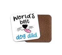 World's Best Dog Dad Square Coaster - Animal Pets Puppy Parent Thank You Birthday Kids Teen Boys Girls Kitchen Family Drinks Home #81647