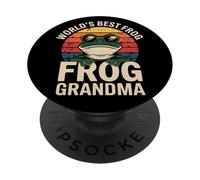 Worlds Best Frog Frog Grandma Retro Sunset PopSockets Adhesive PopGrip
