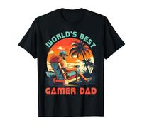 World's Best Gamer Dad Relaxed Dad Vibes Summer Fun T-Shirt