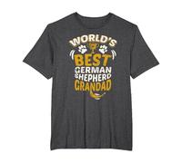 World's Best German Shepherd Grandad T-Shirt T-Shirt, Men's Big and Tall, Dark Heather Grey, 3X Tall