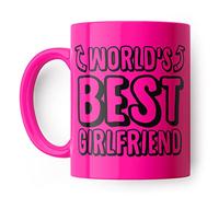Worlds Best Girlfriend Arrow Mug - Funny Coffee mug For GF Wife Romantic, Funny And Cute Valentine's Day or Anniversary, unique Gift idea for her, 11oz Drinking Cup (Girlfriend - Pink)