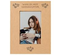 World's Best Goddaughter 6x4 Oak Effect Photo Picture Frame Keepsake Gift