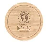 World's Best Grandad Wooden Chopping Cheese Board Round 25cm