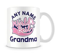 World's Best Grandma Personalised Mug Gift with Name - Pink